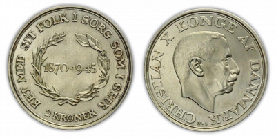 2 kr Christian X fra 1945